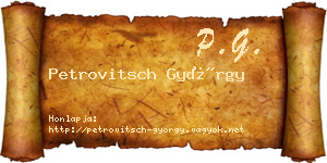 Petrovitsch György névjegykártya